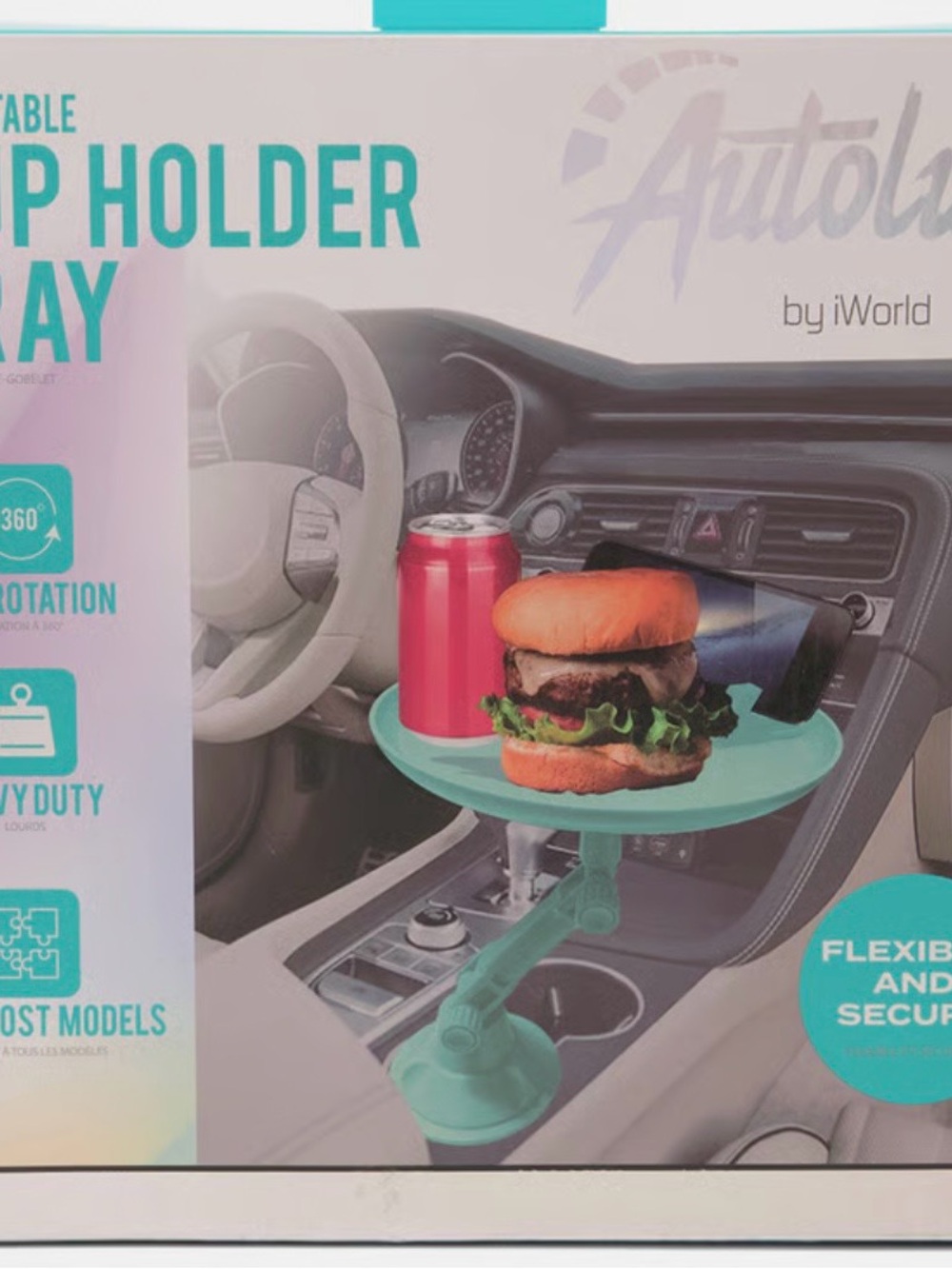 Autolux by Iworld Car Cup Holder Tray in Teal